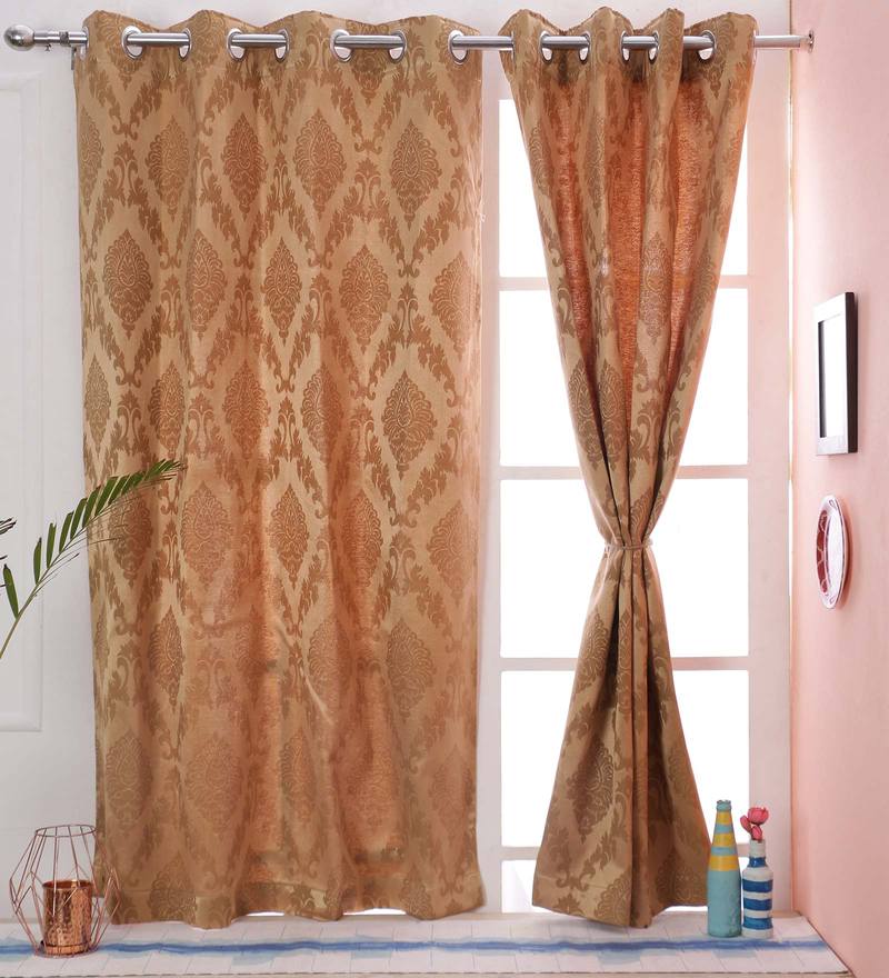 Buy Ethnic Motif Polyester 5 Feet Window Curtain Set Of 2 By Deco Essential Online Traditional Window Curtains Furnishings Home Decor Pepperfry Product