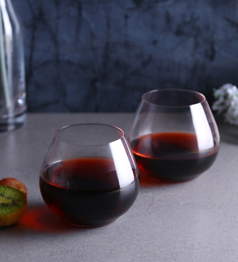 Buy Glass 440ml (Set of 2) Wine Glass Online - Wine Glasses - Wine ...