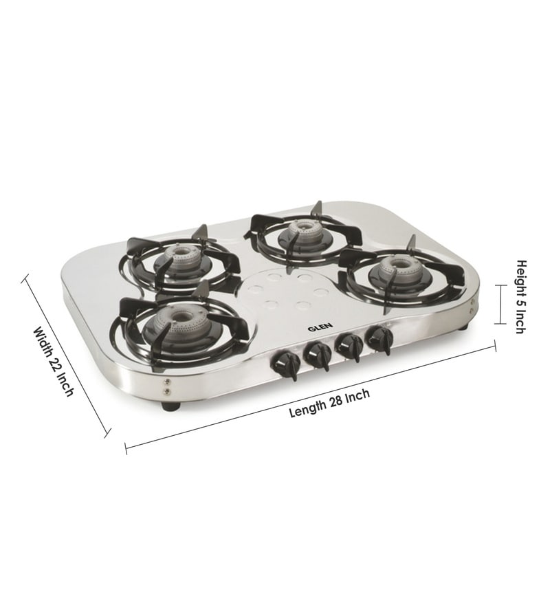 Buy Glen 4 Aluminium Burners Manual Stainless Steel Gas Stove