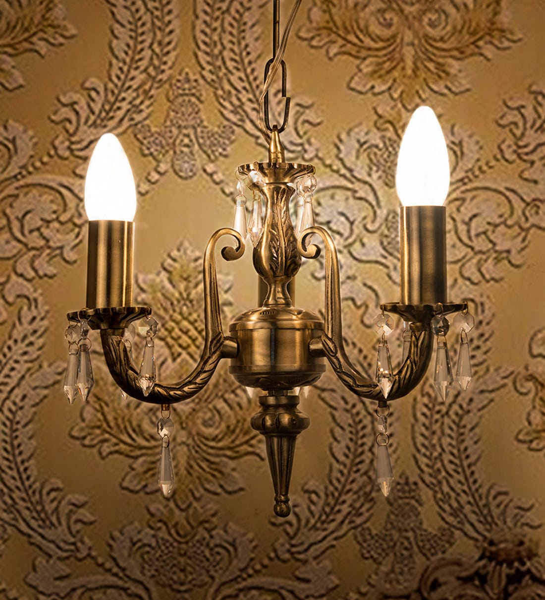Buy Estelle Gold Crystal Candle Chandelier by Fos Lighting Online