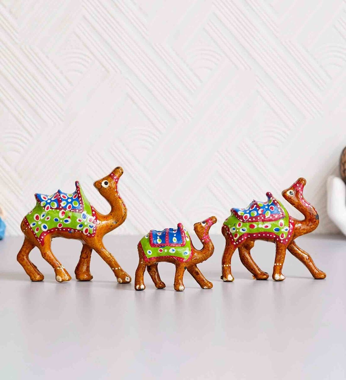 Buy Gold Paper Mache Camel Set Of 3 at 29 OFF by Dinine Craft Pepperfry