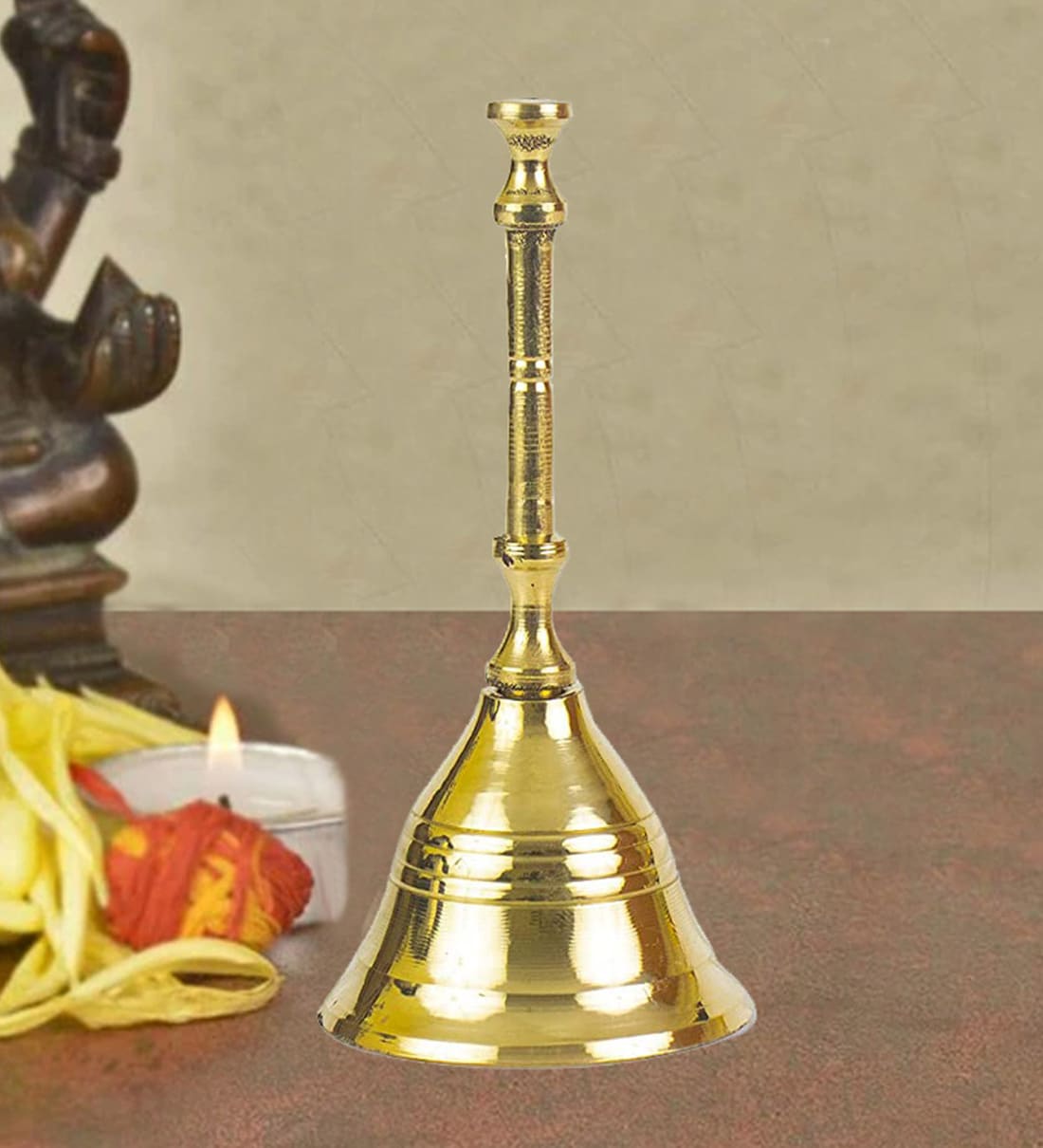 Buy Golden Brass Pooja Bell Online Bells Bells Home Decor