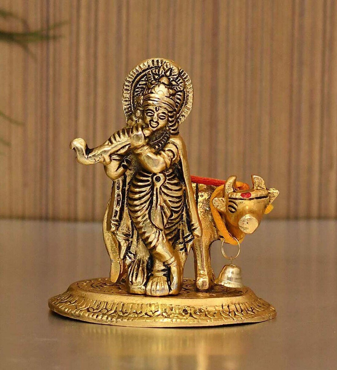 Buy Golden Brass 4 Inches Lord Krishna Statue Online Krishna Religious Idols Home Decor