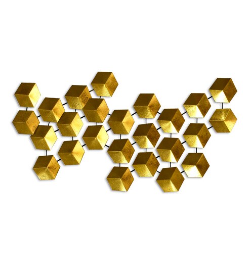 Buy Gold Wrought Iron Unique Design Wall Art By Craftter Online