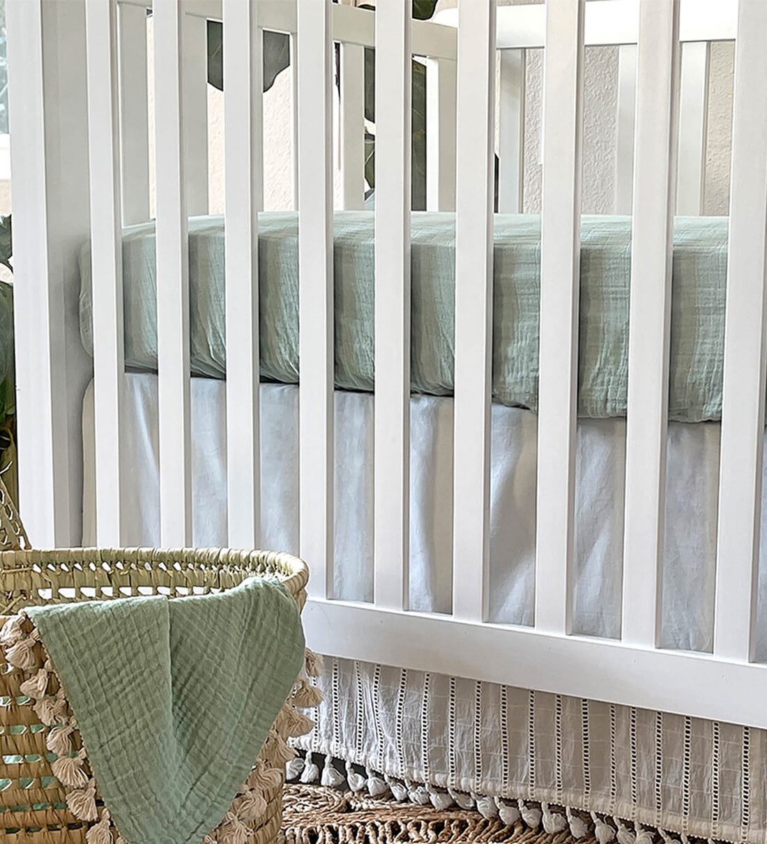 Buy Green Kids Solid Muslin Crib Bedsheet by Crane Baby at 100 OFF by