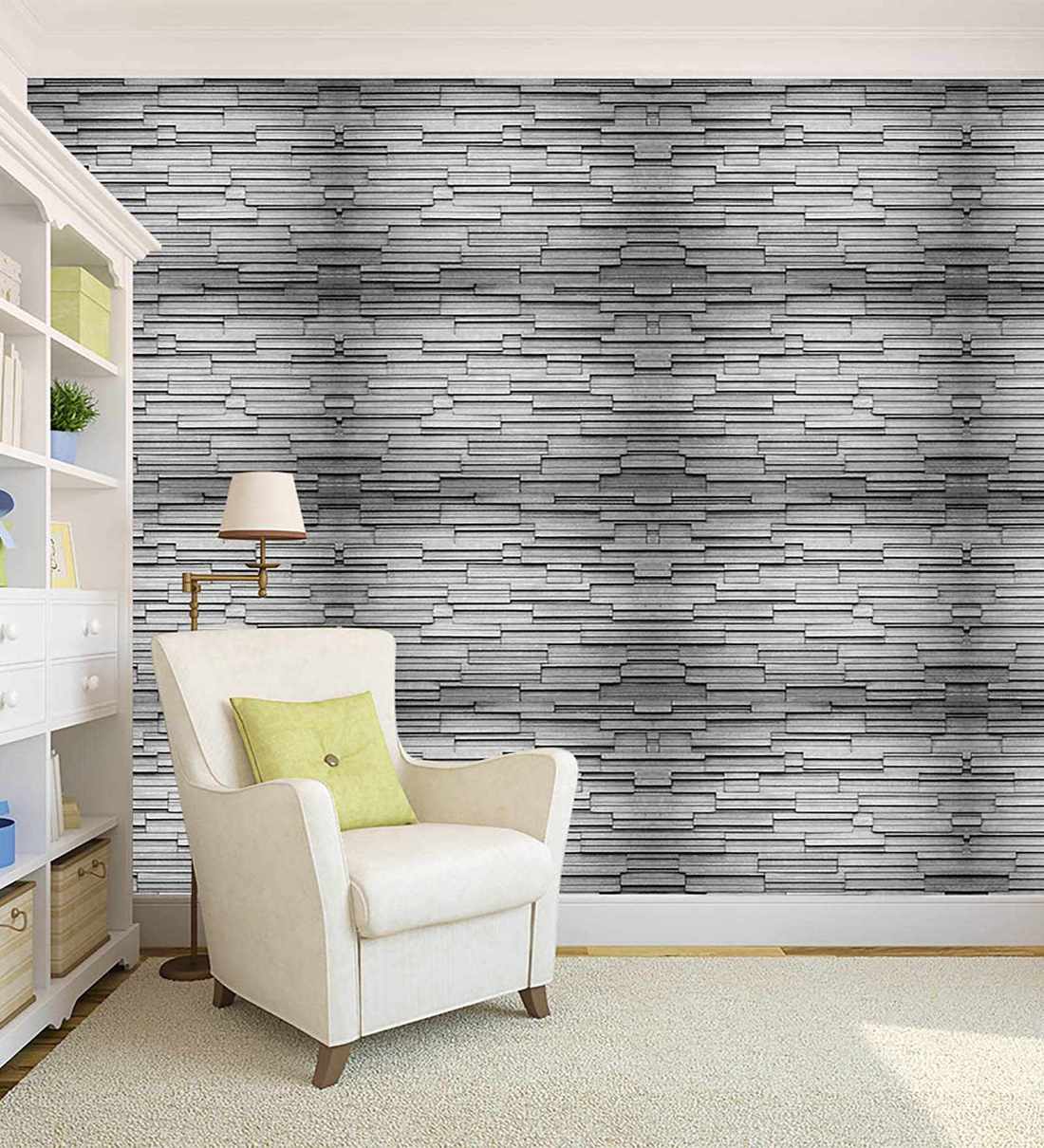 Buy Grey 3D Design Printed Peel And Stick Self Adhesive Wallpaper by  100yellow Online - 3D Wallpapers - Wallpapers - Furnishings - Pepperfry  Product