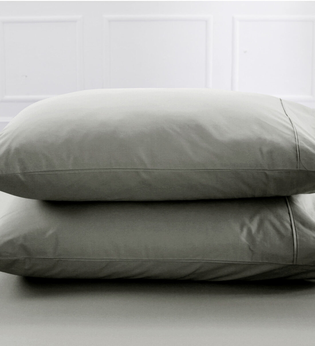 Buy Grey Solid 200TC Cotton 20 x 30 Inches Pillow Covers (Set of 2) by