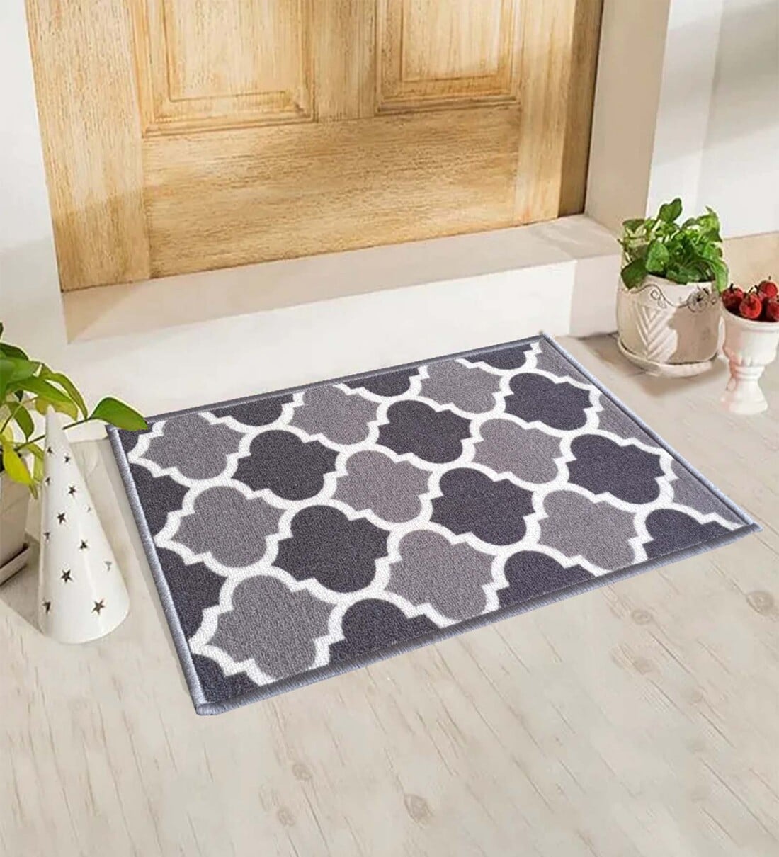 Buy Grey Traditional Nylon 16 x 24 Inches Anti Skid Door Mat by Matz
