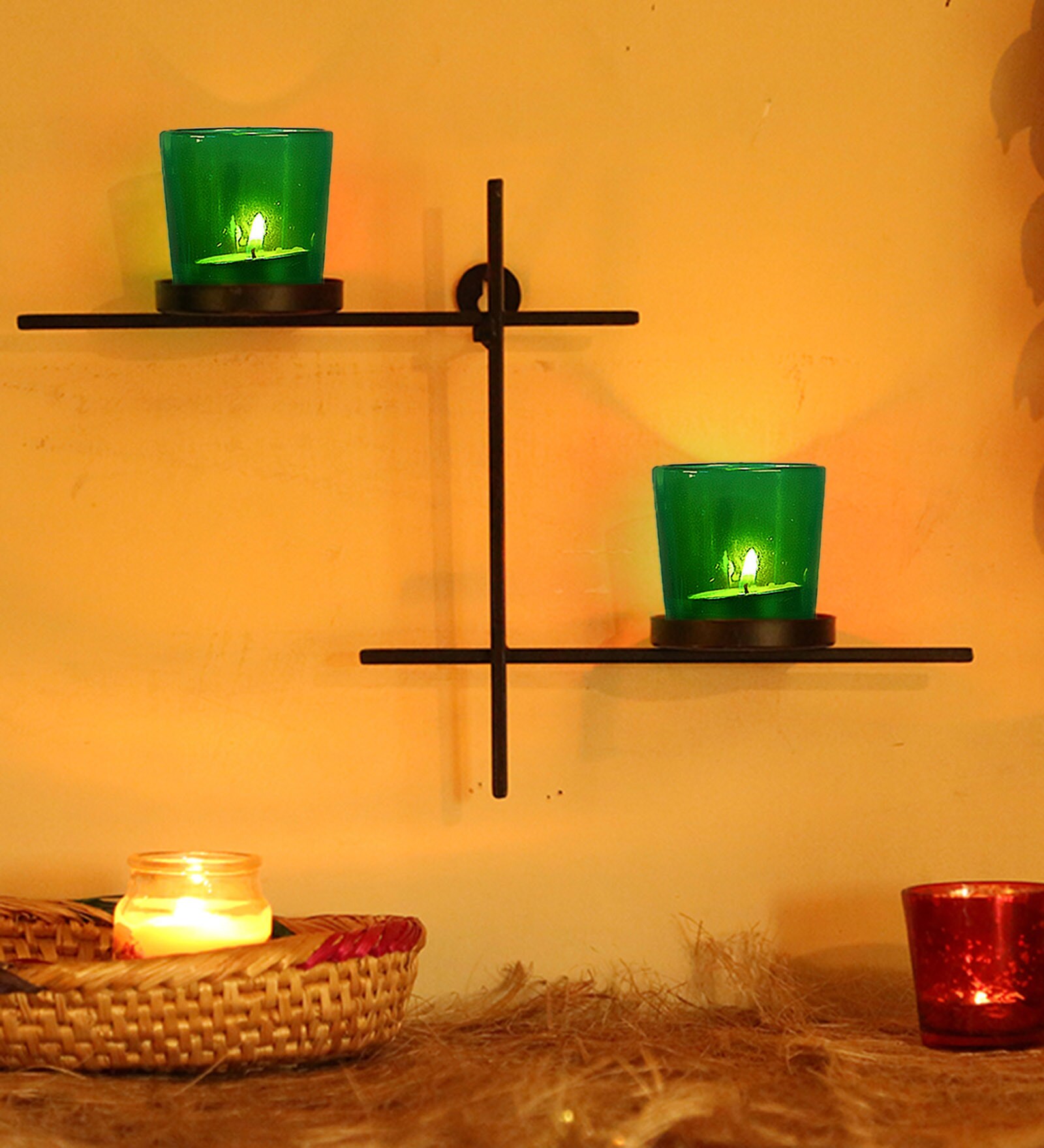 Buy Black Metal Magnum Wall Candle Holder Online Wall Tea Light