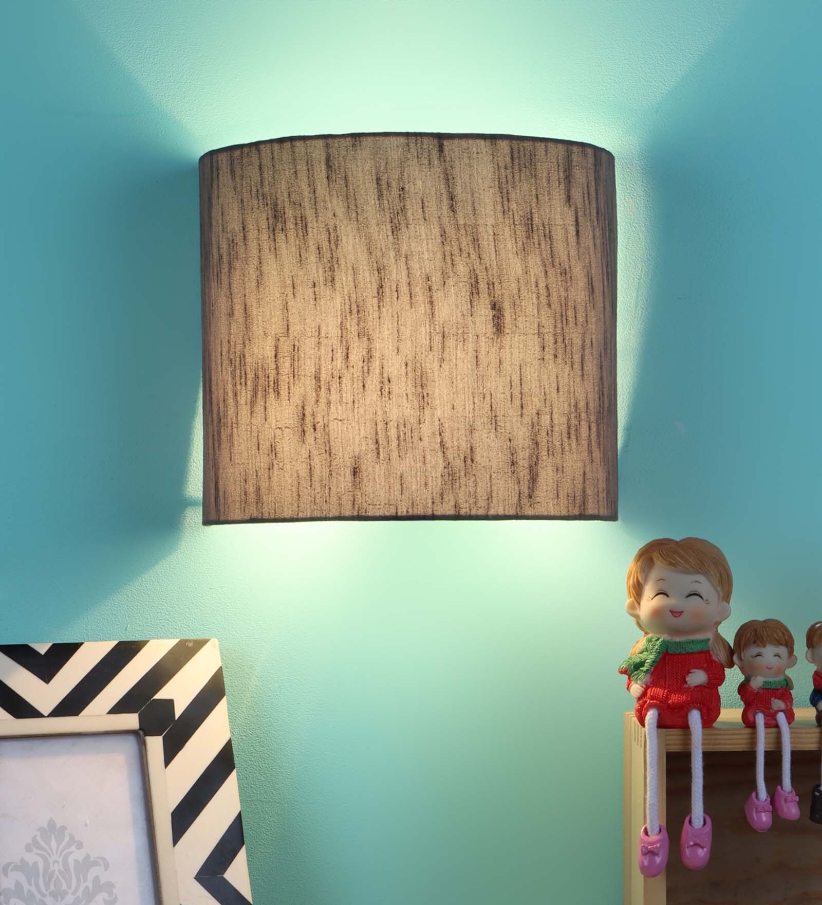 Buy Ashley Grey Fabric Flush Mount Wall Light By Foziq Online Flush