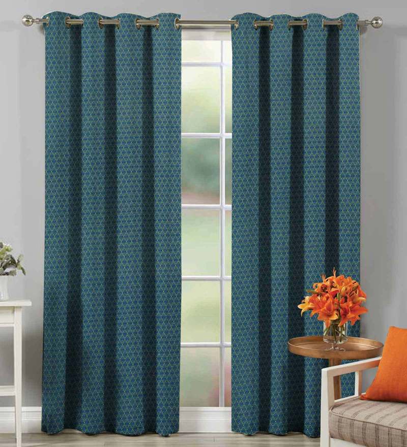 Buy Dark Terracotta Polyester 46 X 90 Inch Jacquard Eyelet Door