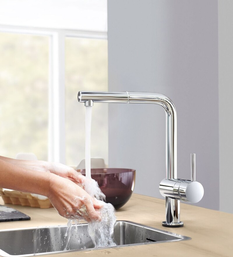 Buy Grohe Minta Touch Silver Brass Kitchen Faucet Online Kitchen