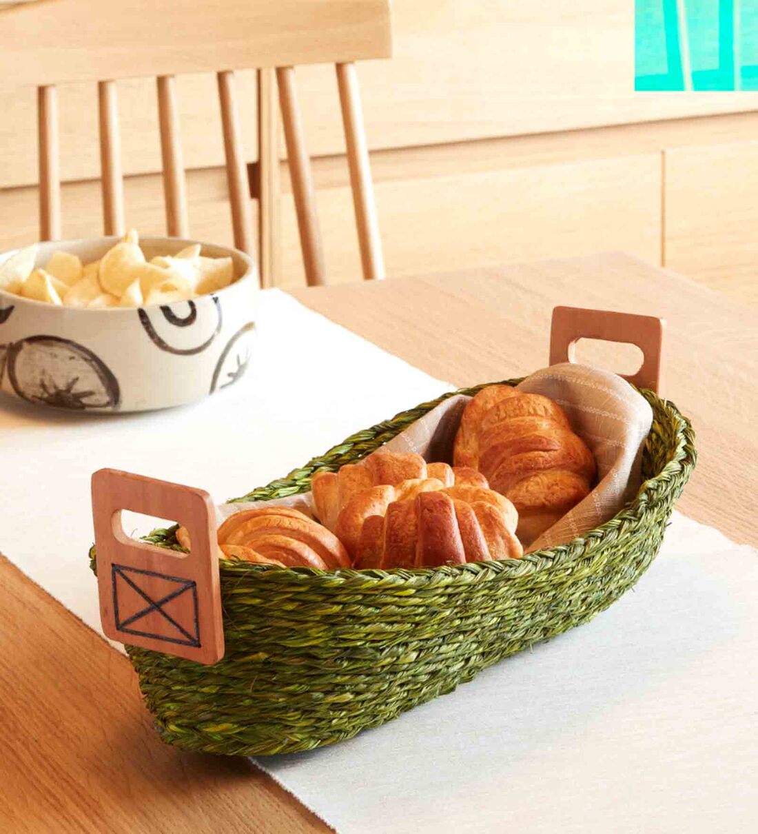 Buy Bamboo Grass Green Grass Serving Basket Online Serving Baskets Serving Baskets Kitchen