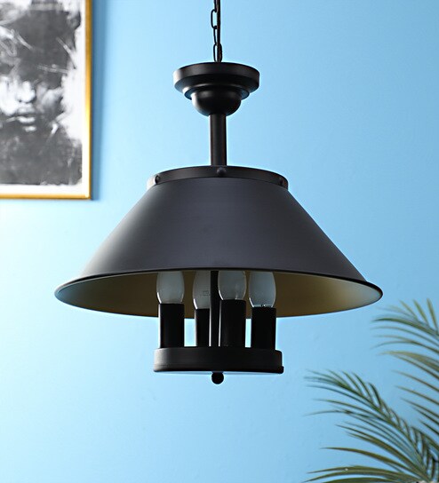 Buy Brian Black Metal Cluster Hanging Light By Amberville Online