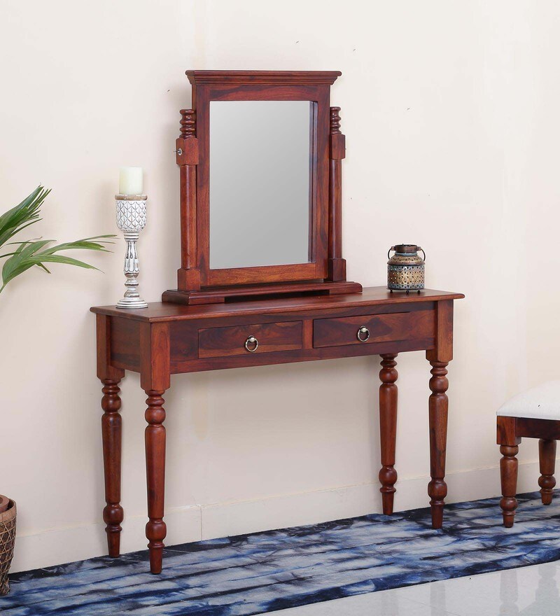 Buy Harleston Solid Wood Dressing Tables with Mirror in Honey Oak