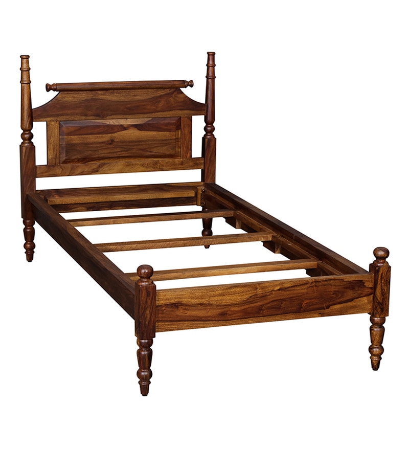 Buy Harleston Solid Wood Single Bed in Provincial Teak Finish by