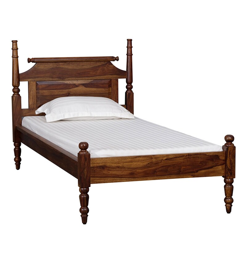 Buy Harleston Solid Wood Single Bed in Provincial Teak Finish by