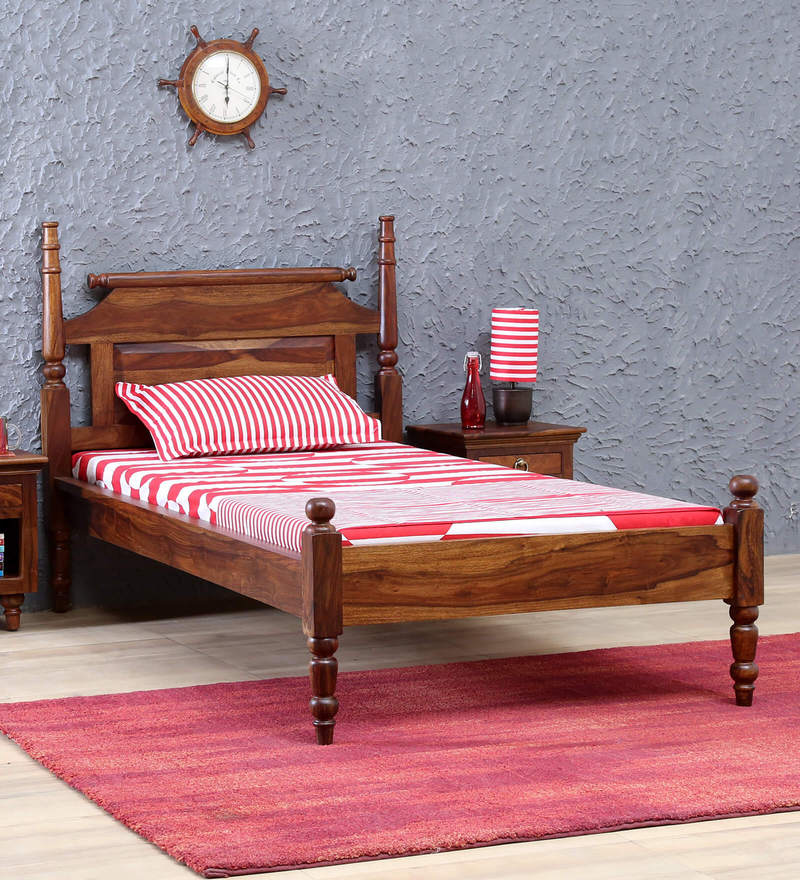 Buy Harleston Solid Wood Single Bed in Provincial Teak Finish by