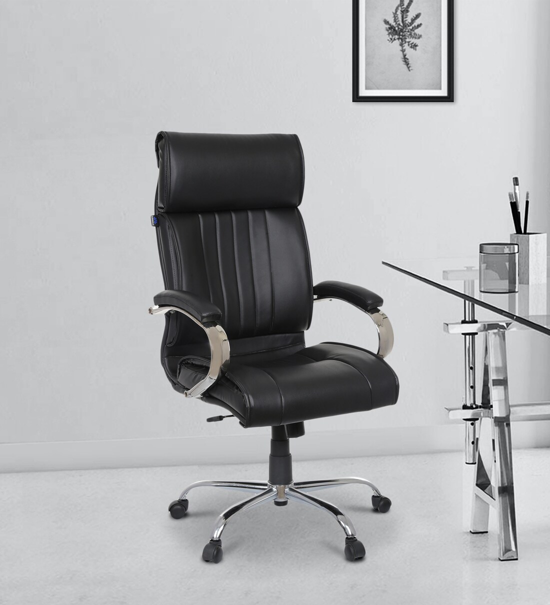 Buy High Back Executive Chair In Black Colour By Inspario Online ...