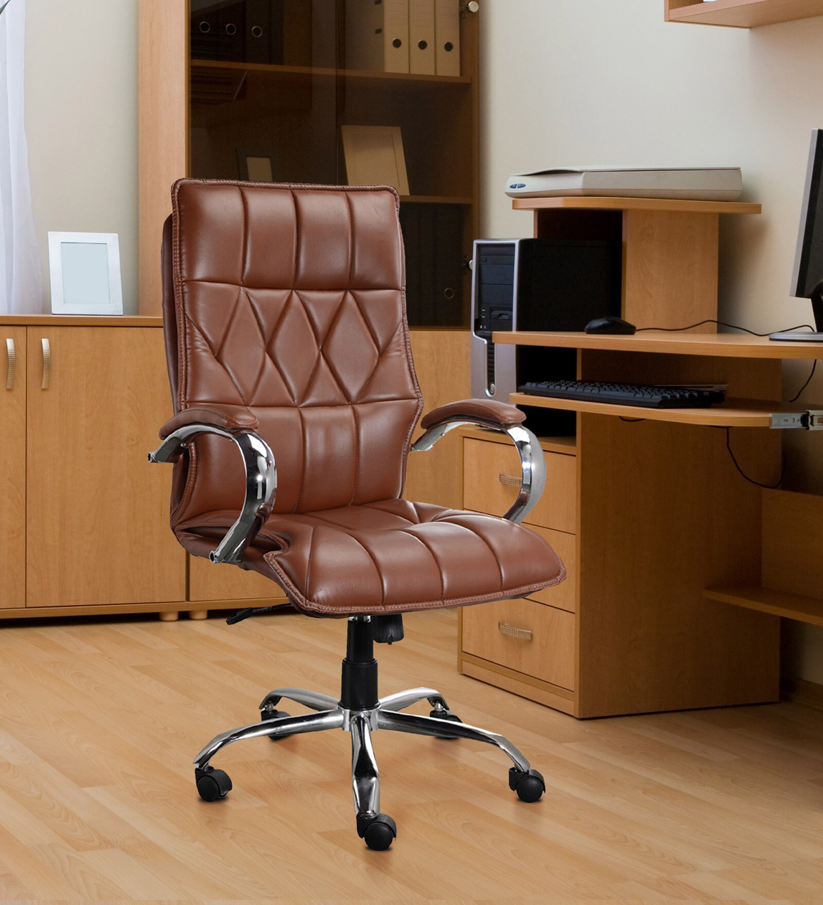 Buy Executive Chair in Chocolate Brown Colour By Emperor Online