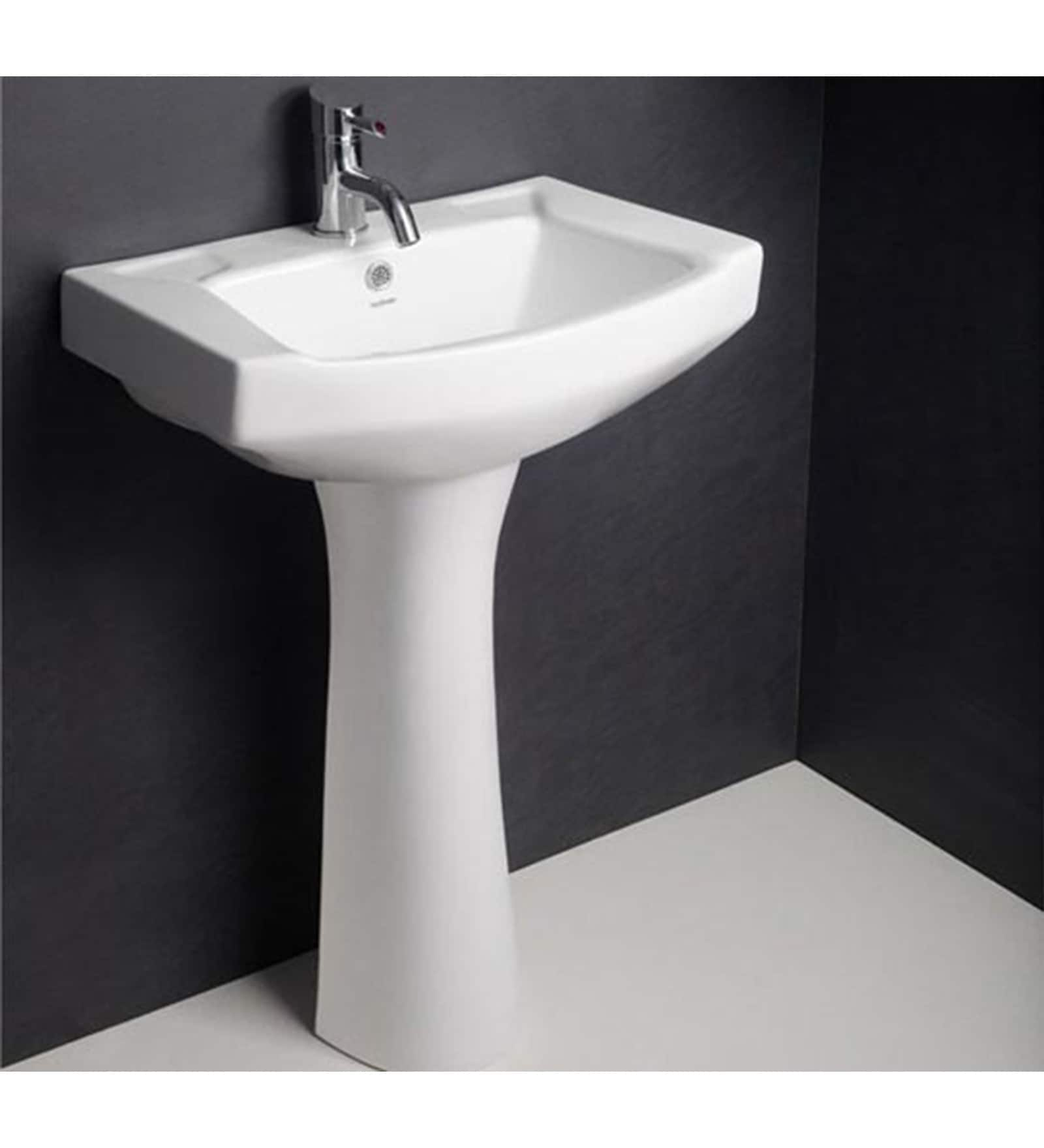 Buy Hindware Viking White Ceramic Full Pedestal Wash Basin 10008 Online ...