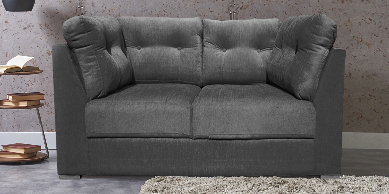 Buy Houston 2 Seater Sofa in Dark Grey Colour by LiveStyle Furniture