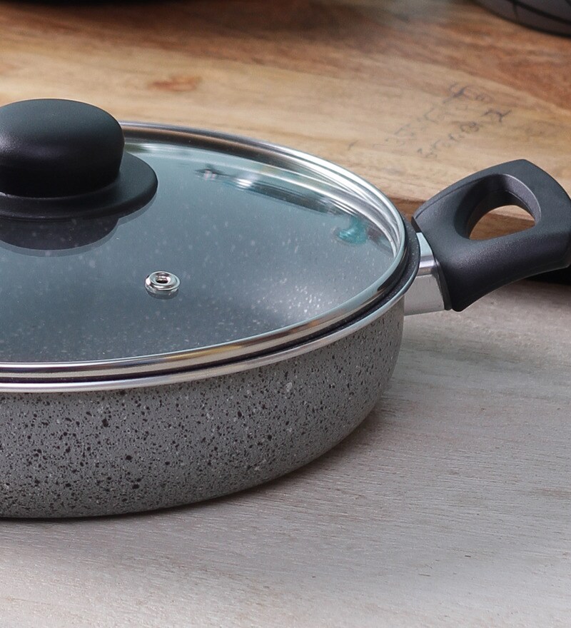 Buy White Brown NonStick Deep Pan 10 Inch by Illa Online Frying