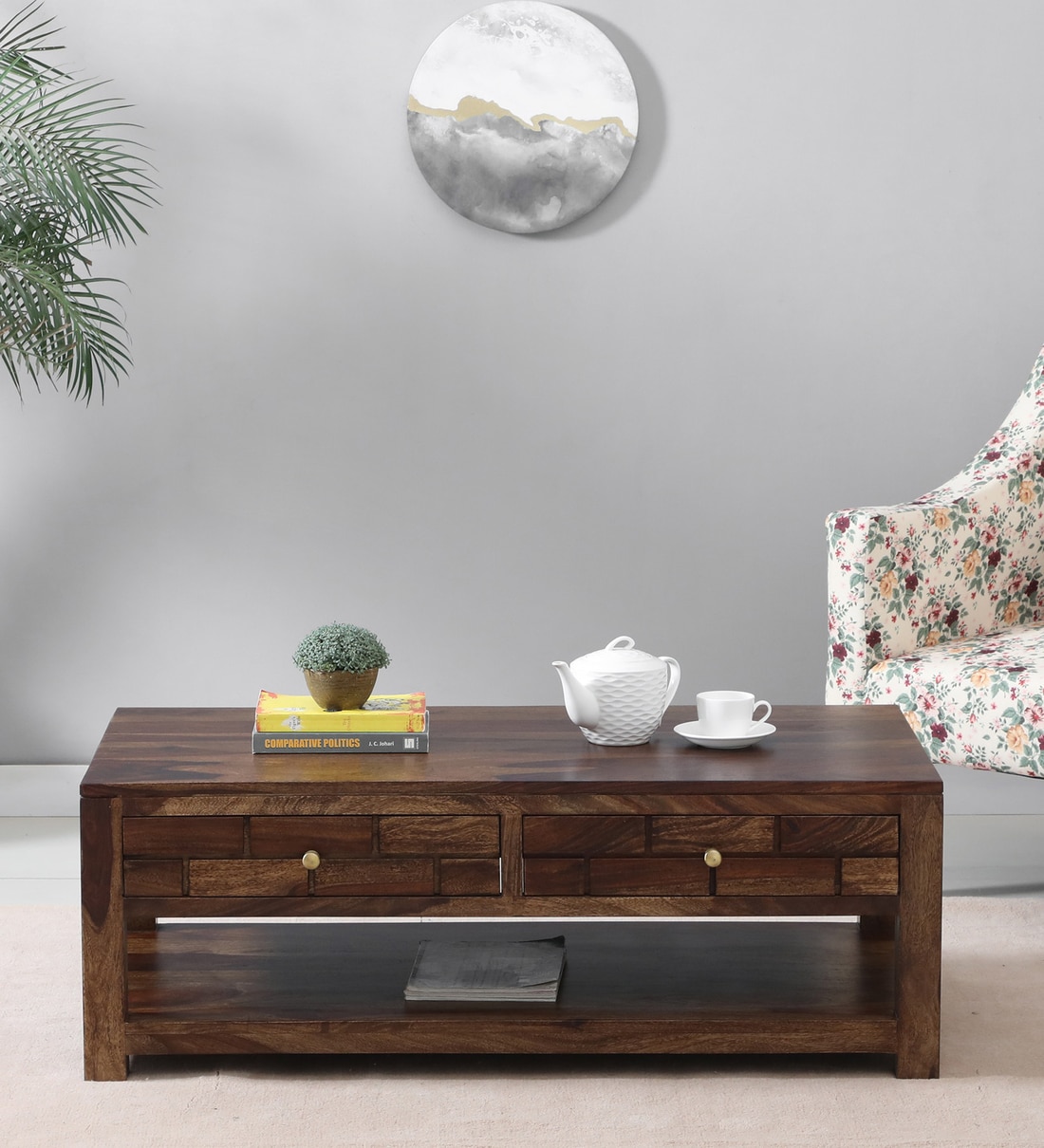Buy Indus Sheesham Wood Coffee Table In Provincial Teak Finish at 15% ...
