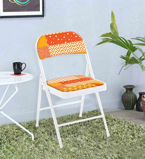 Indian Ethnic Print Metal Folding Chair 