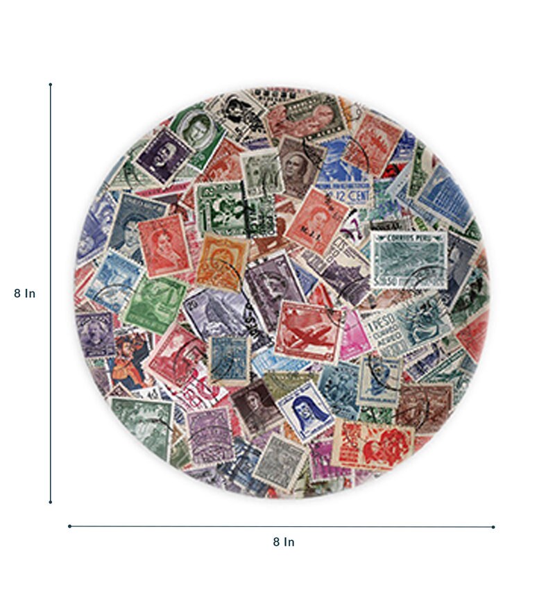 Buy Orange Indian Stamps Ceramic Decorative Wall Plate By Quirk