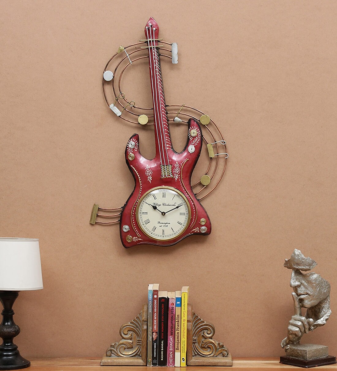 Buy Iron Decorative Guitar Wall Clock By Godeccor Online Novelty Wall