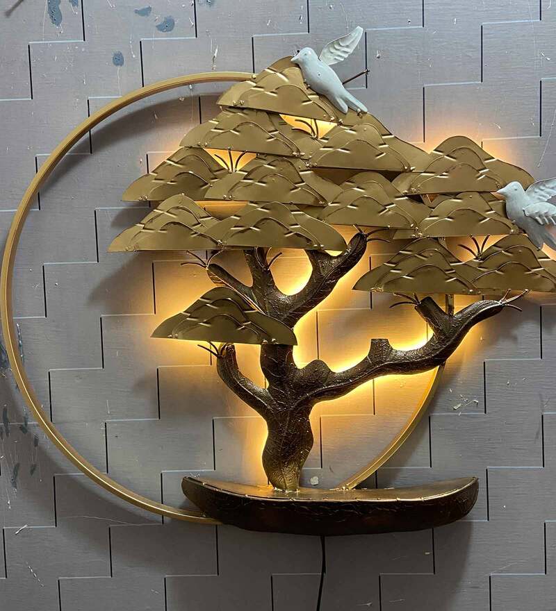 golden tree wall decor