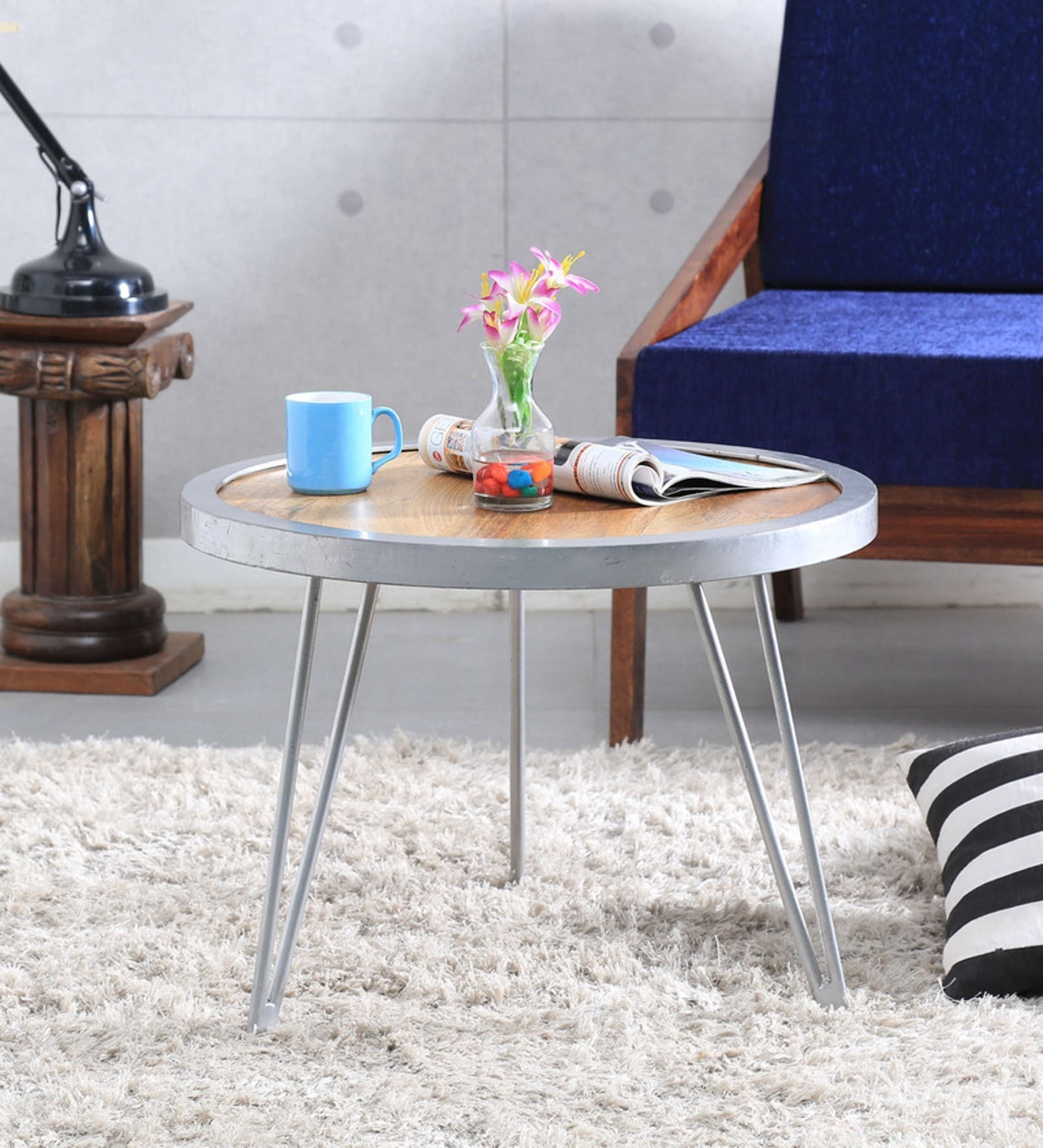 Buy Jericho Coffee Table in Natural Finish on Rent Online Coffee