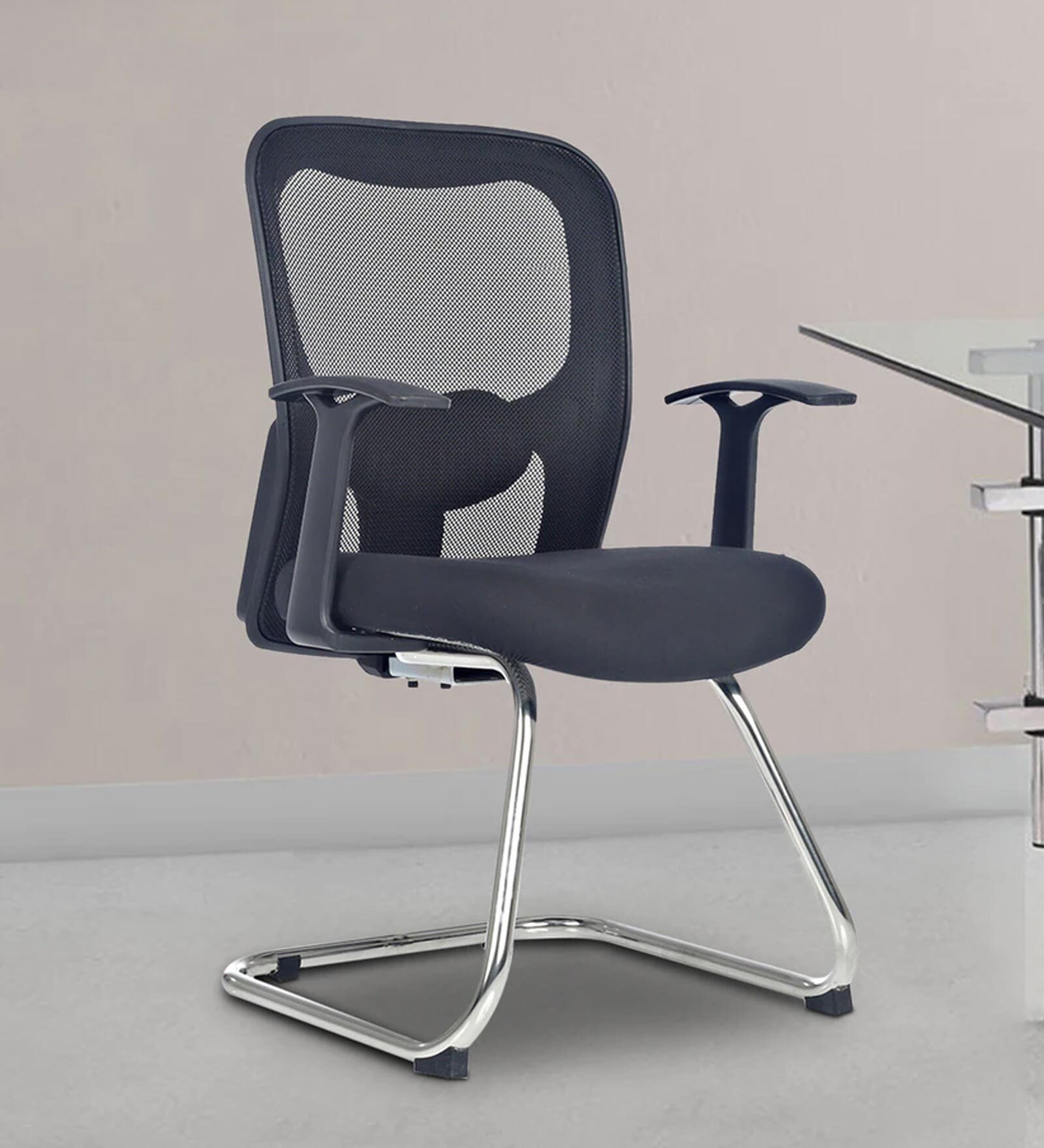 Buy Jordan Breathable Mesh Cantilever Chair in Black Colour at 35 OFF