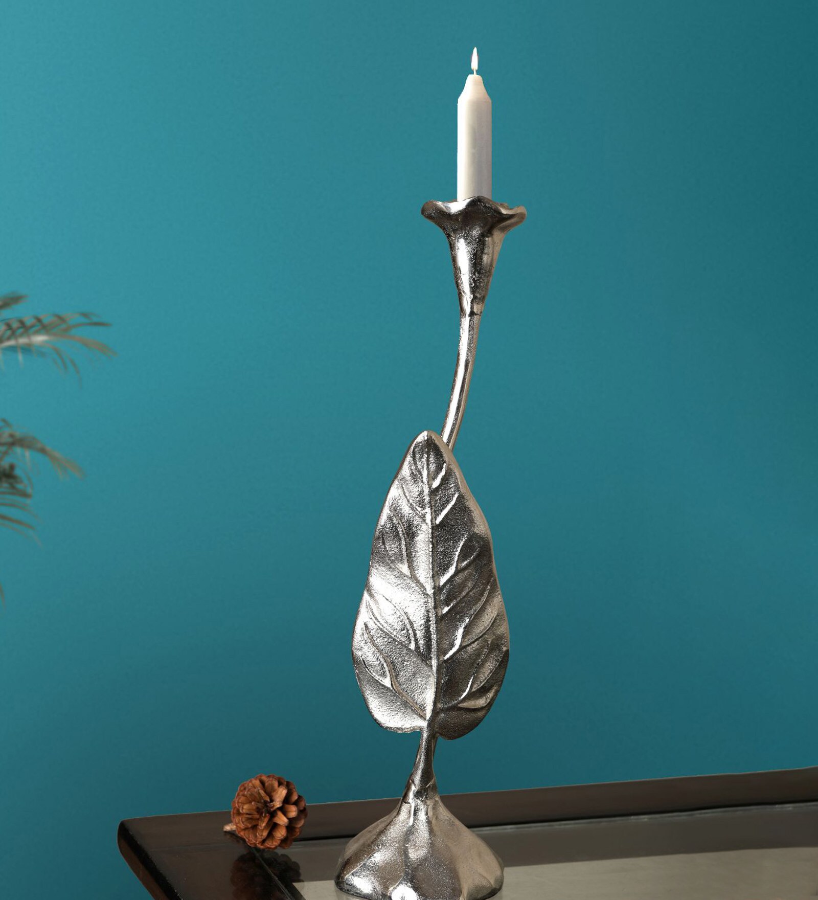Buy Jules Leaf Large Aluminium Candle Holder at 30 OFF by Decor de