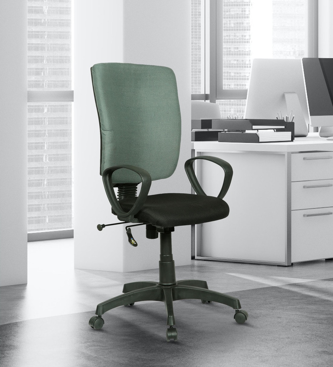 Buy Kandy Medium Back Ergonomic Chair In Grey Colour By Parin Online