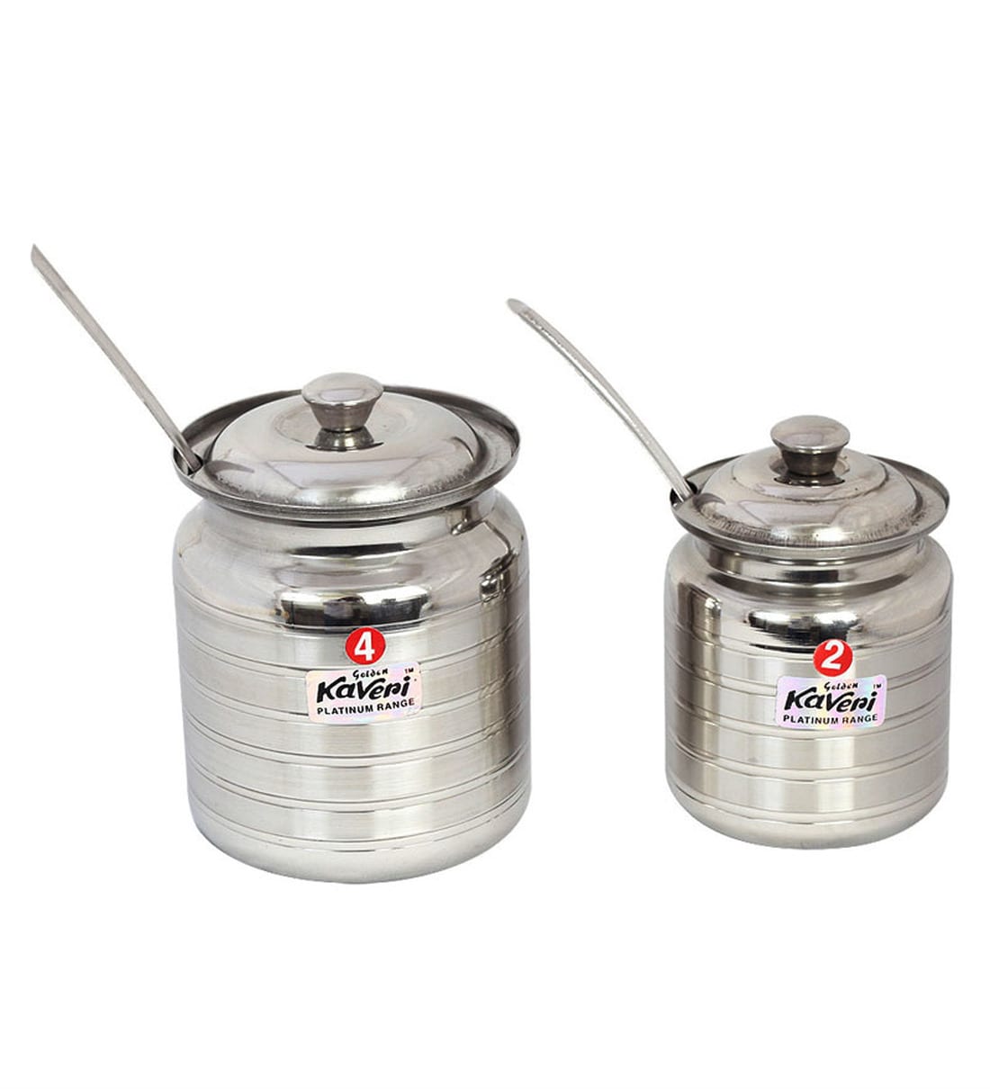 Buy Kaveri Traditional Silver Oil & Ghee Container Set of 2 Online
