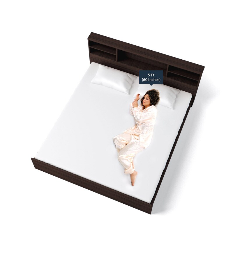 Buy Kaito King size Bed with Storage in Wenge Finish by Mintwud Online