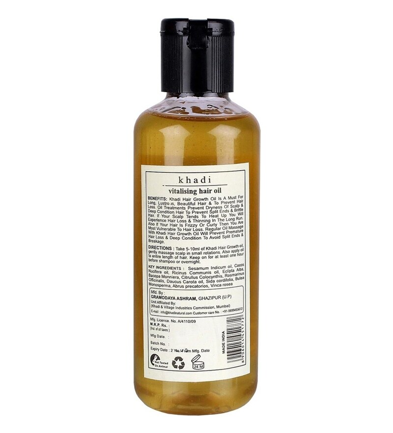 Buy Khadi Ayurvedic Hair Growth Vitalising Paraben Free Hair Oil