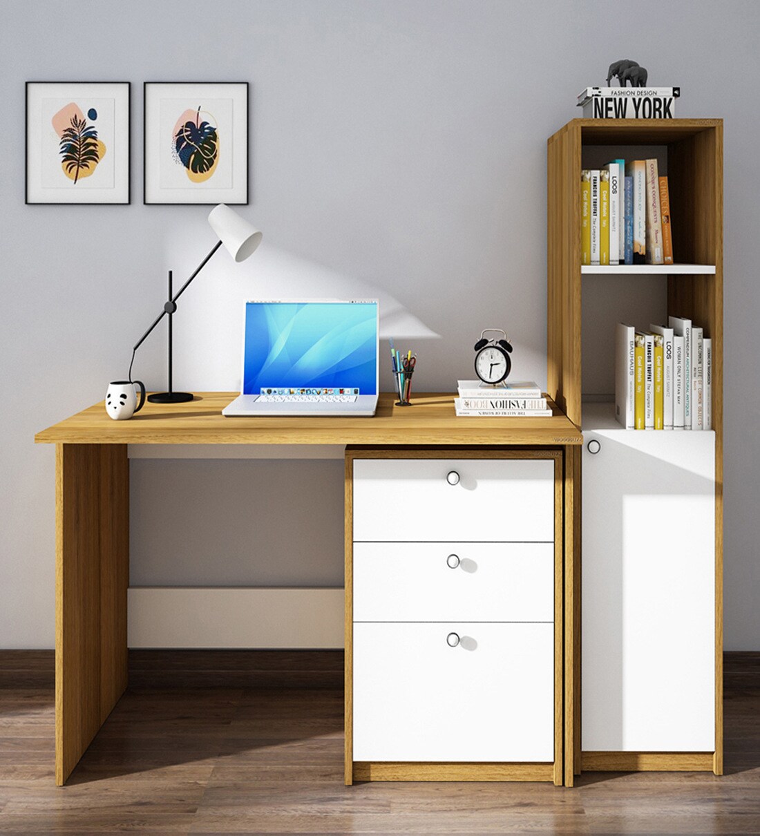 Buy Kipling Computer Table In Exotik Teak & Frosty White Finish at 31% ...