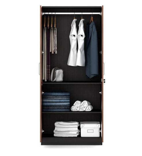 Buy Kosmo Phoenix Two Door Wardrobe With Mirror In Wenge Colour By