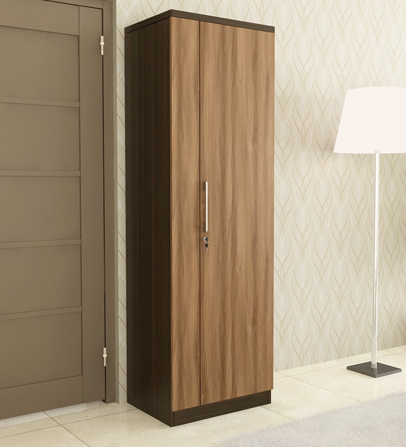 Buy Daft Solid Wood Slim Wardrobe In Azure Blue Finish By