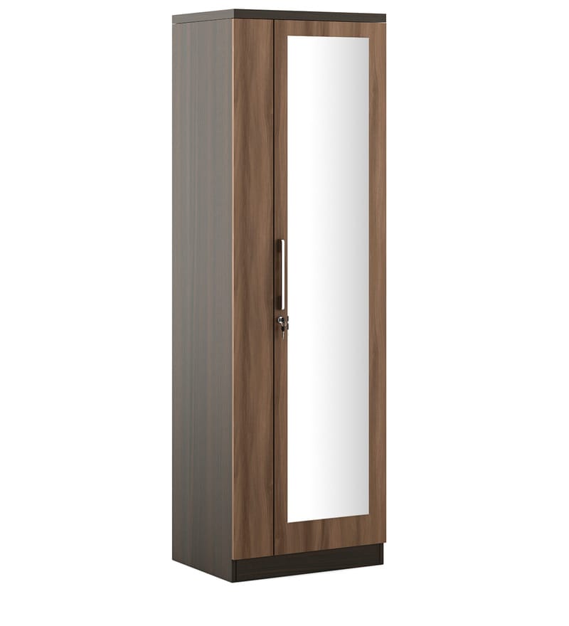 Buy Kosmo Ken Single Door Wardrobe With Mirror In Nronze Walnut