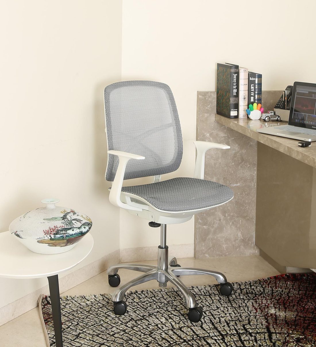 Buy Kriss Kross Ergonomic Chair in White Colour By Misuraa Online