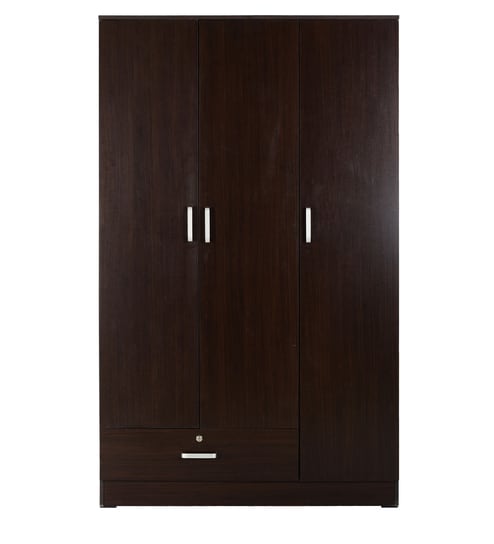 Buy Kuruma 3 Door Wardrobe In Wenge Finish By Mintwud Online