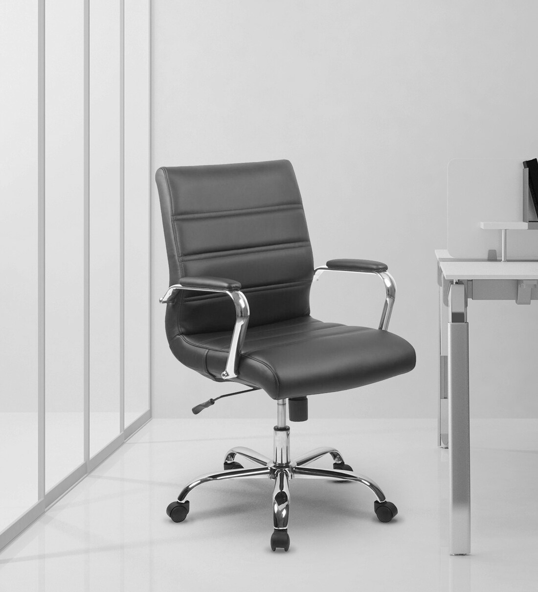 Buy Leaman Medium Back Executive Chair In Black Colour at 43 OFF by