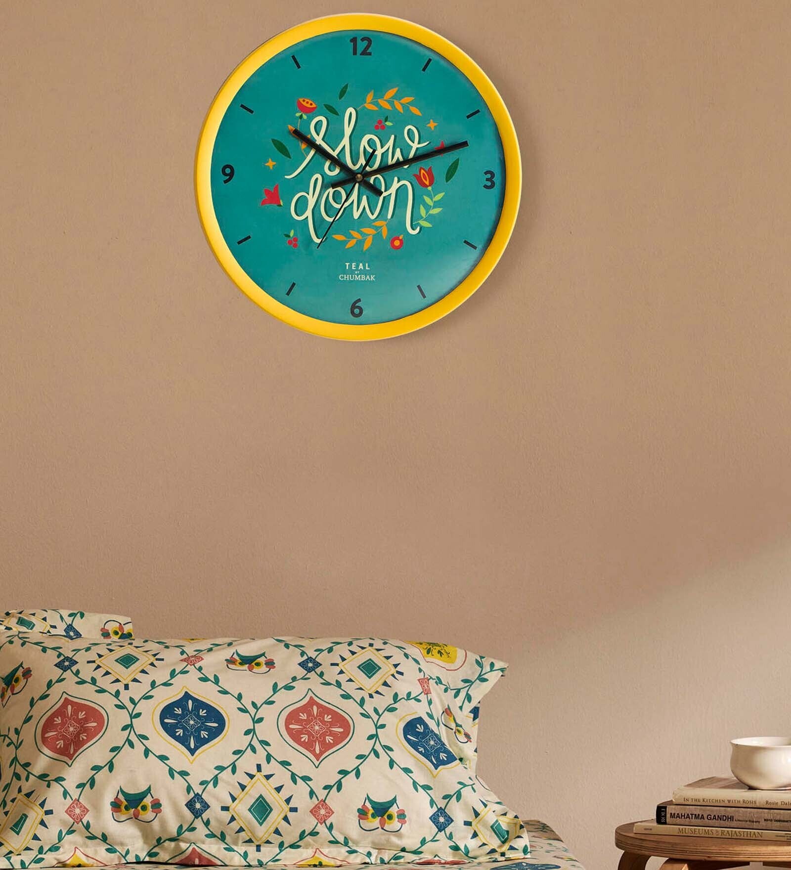 Buy Yellow Plastic Live Modern Wall Clock Online Modern Wall Clocks