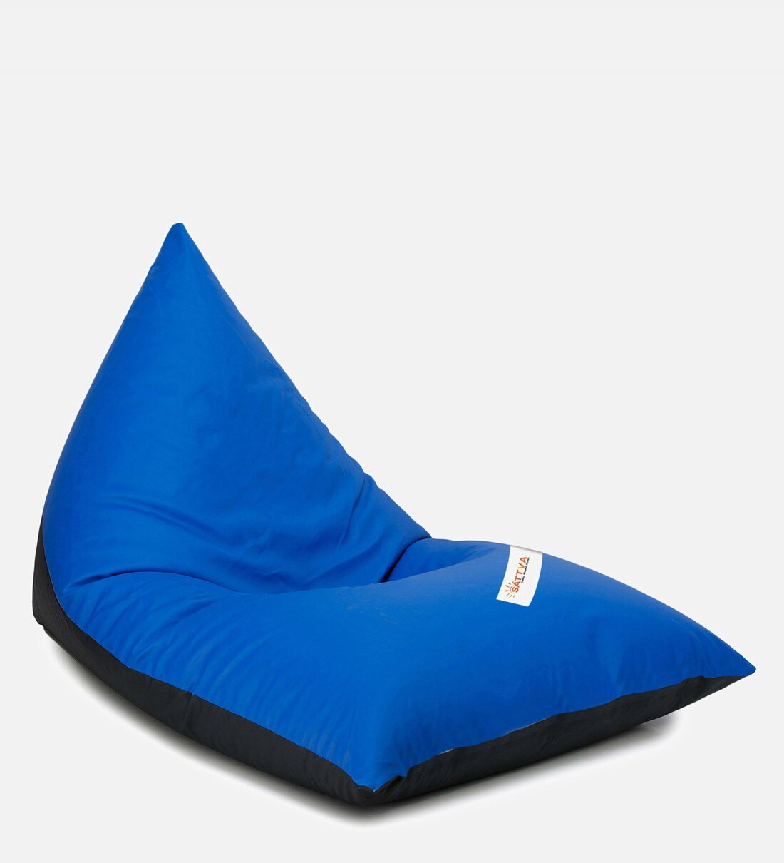 Buy Lounge Pyramid Jumbo Bean Bag with Beans in Royal Blue & Black Colour at 51 OFF by Sattva