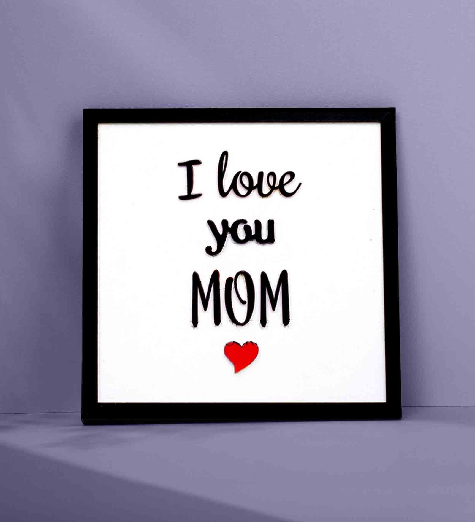 Buy Love You Mom White Wooden Wall Art at 58% OFF by Chalk My Theme ...