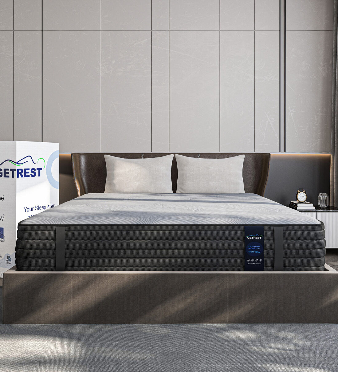 Buy LuxeAdapt 10 inch Pocketed Spring with 7 layered ErgoMax King Size